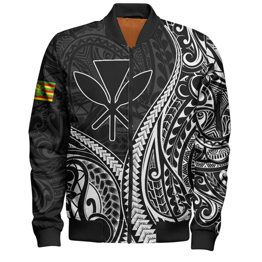 Hawaii Bomber Jacket Polynesian Tribal Tattoo Island Spirit Style