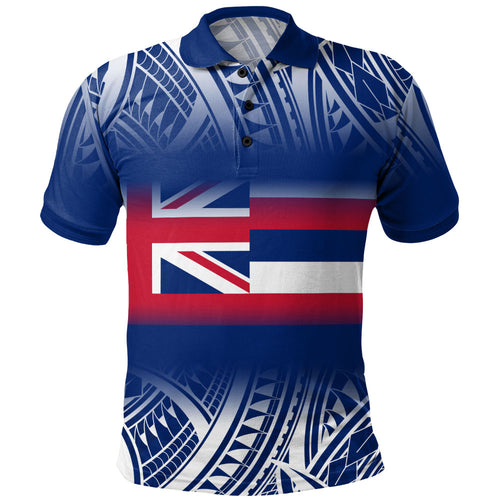 Hawaii Polo Shirt Polynesian Tribal Aloha Hawaii Flag