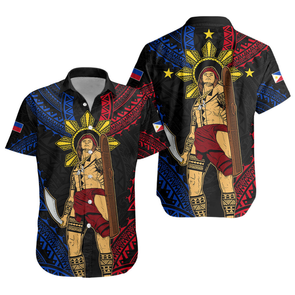 Philippines Filipinos Short Sleeve Shirt Lapu Lapu Tattoo Batok Tribal Motifs Designs