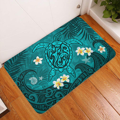 Hawaii Doormat Hawaiian Sea Turtle & Floral Dreams