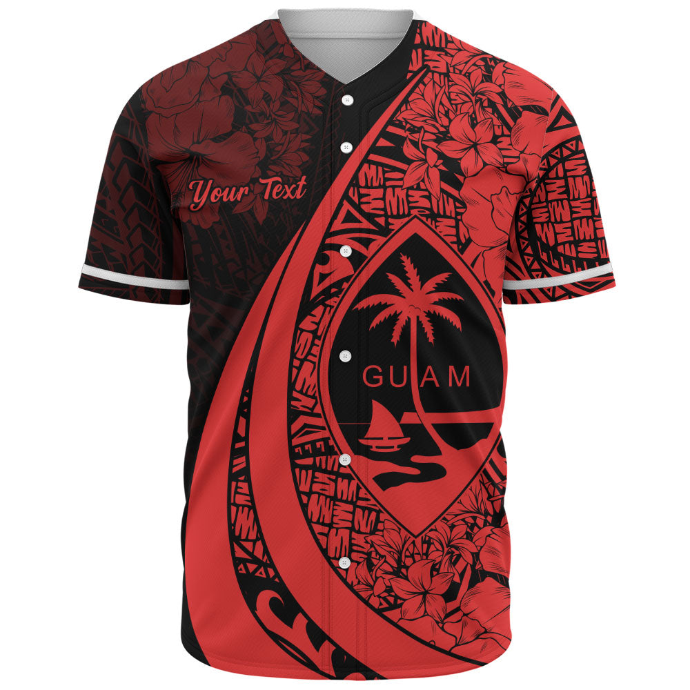 Guam Baseball Shirt Custom Hibiscus Flower Symbols Style