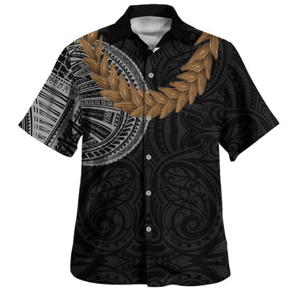 Samoa Hawaiian Shirt Tattoo Roman Reigns With Ula Fala Style Brown