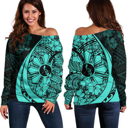 Philippines Filipinos Off Shoulder Sweatshirt Custom National Sampaguita Flower Symbols Style