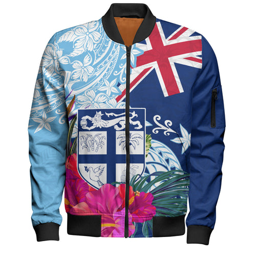 Fiji Bomber Jacket Flag Tribal Tropical Style