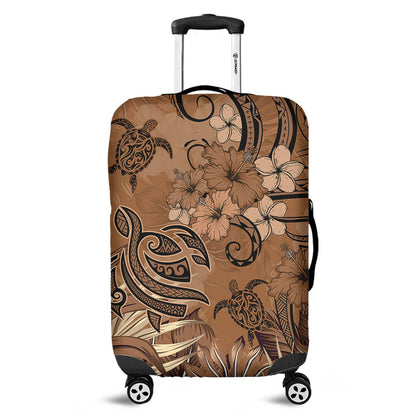 Hawaii Luggage Cover Polynesian Turtle Tattoo Tropical Elements