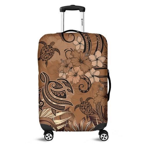 Hawaii Luggage Cover Polynesian Turtle Tattoo Tropical Elements