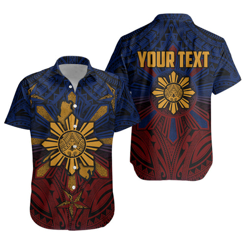 Philippines Filipinos Short Sleeve Shirt Golden Sun Islands Tribal Style