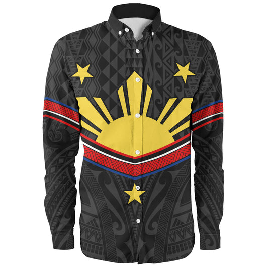 Philippines Filipinos Long Sleeve Shirt Polynesian Inspired Tribal Tattoo