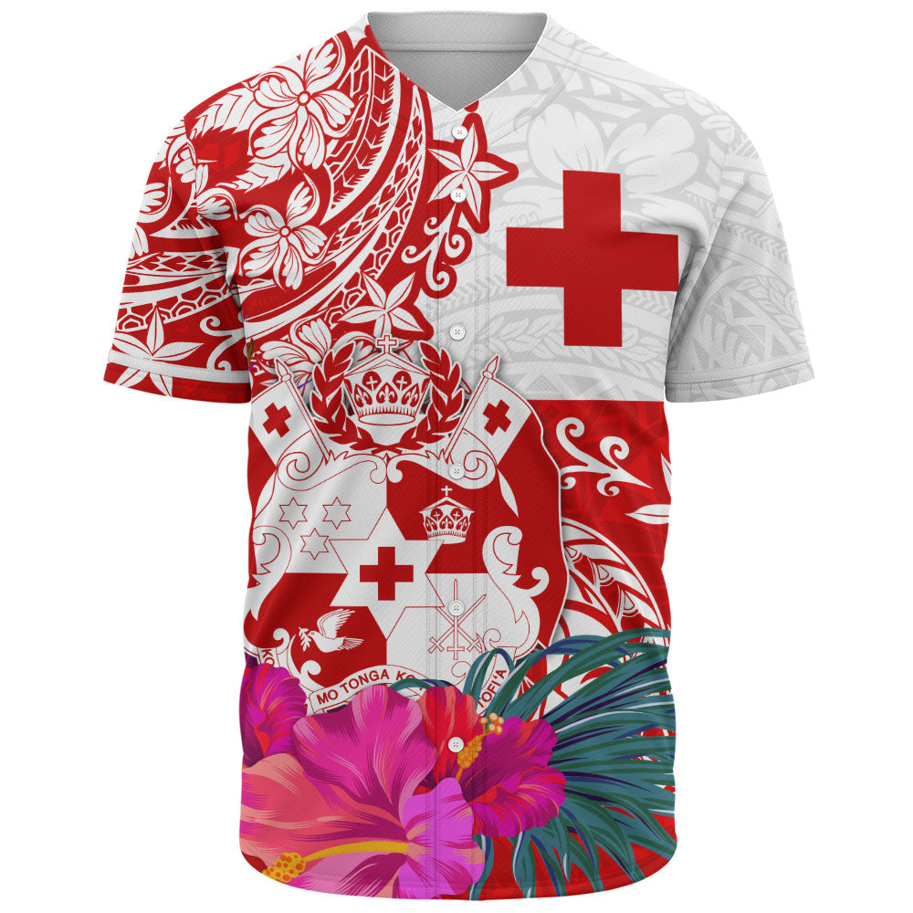 Tonga Baseball Shirt Flag Tribal Tropical Style