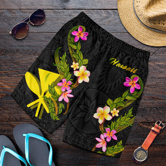 Hawaii Men Shorts Plumeria Tribal