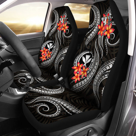 Polynesian Hawaii Car Seat Covers - White Plumeria