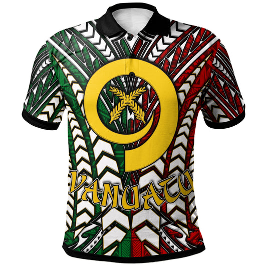 Vanuatu Polo Shirt - Custom Vanuatu Independence Anniversary With Arm Polynesian Patterns Polo Shirt