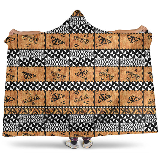 Tonga Hooded Blanket Tapa Pattern