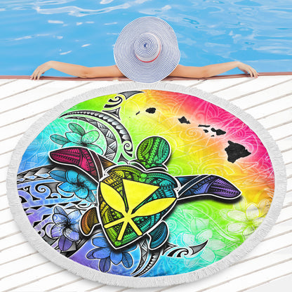 Hawaii Beach Blanket Hawaii Map And Turtle Tribal Patterns