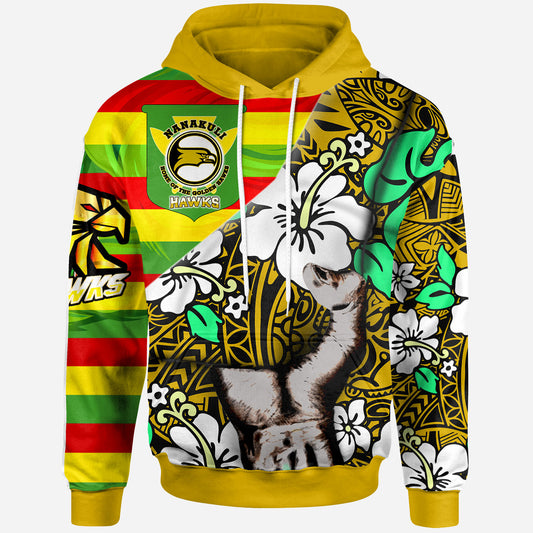 Hawaii Nanakuli High & Intermediate School Custom Polynesian Patronage Hoodie - The Golden Hawk Bloods In My Veins
