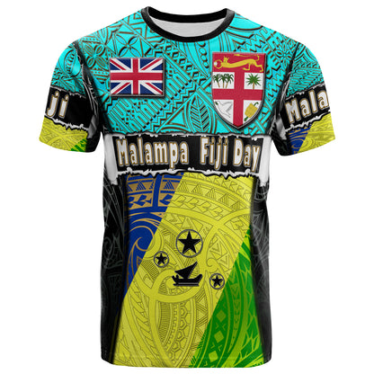 Malampa Fiji Polynesian T-shirt - Custom Flag Malampa Fiji Day with Tapa Polynesian T-shirt