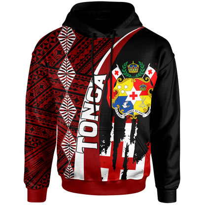 Tonga Hoodie - Custom Coat Of Arms Tapa Tonga Patterns Hoodie