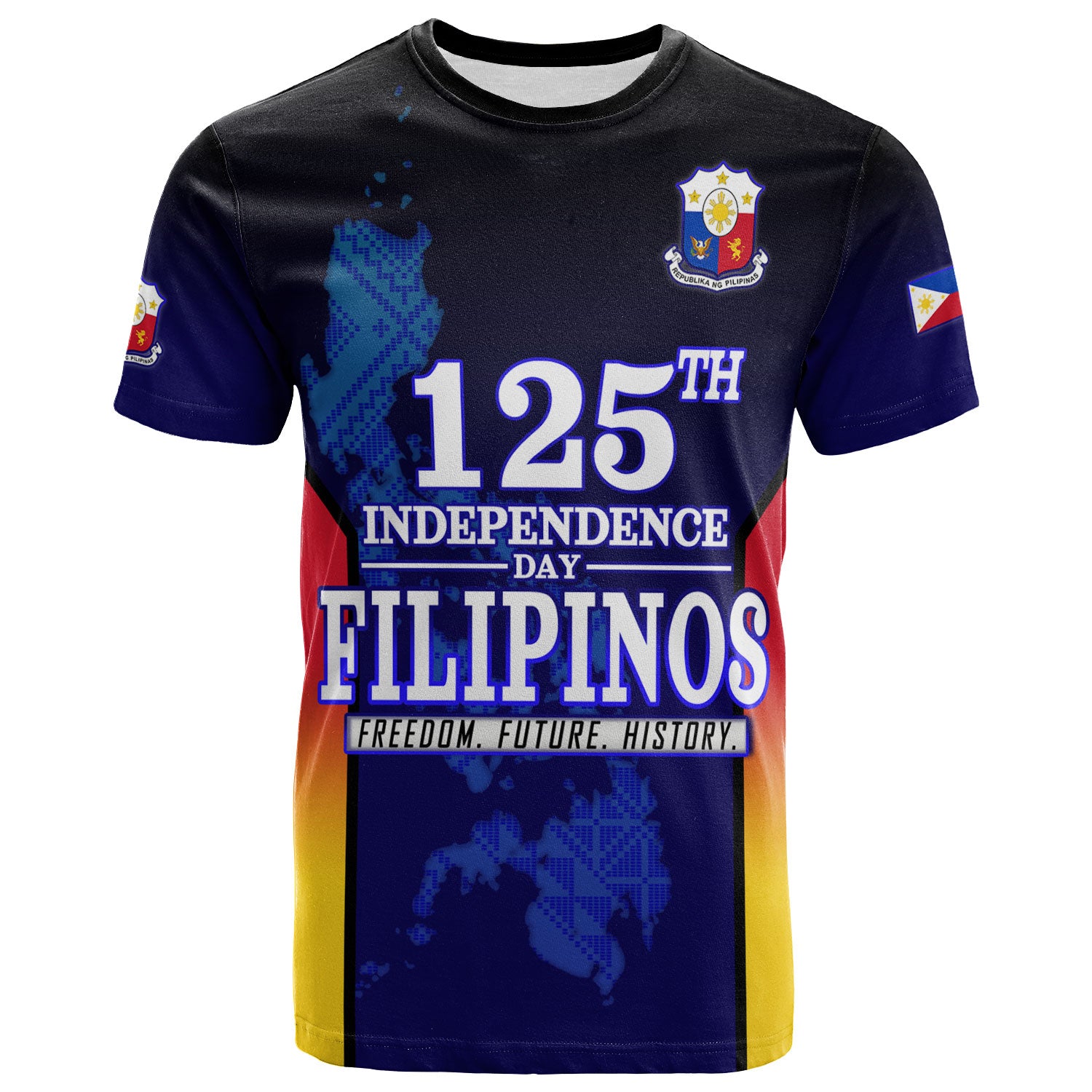 Philippines Filipinos T-Shirt Philippines Independence Day With Map