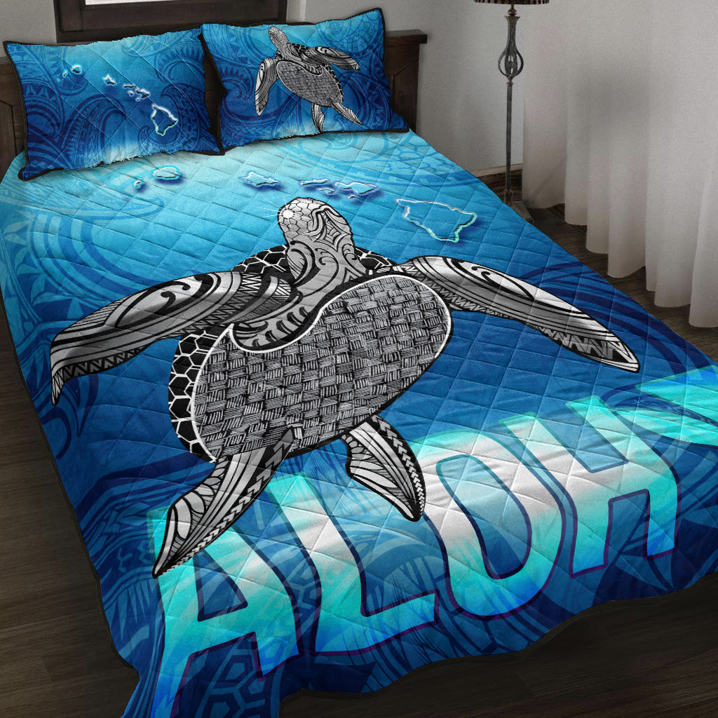 Hawaii Quilt Bed Set Aloha Turtle Ocean Style