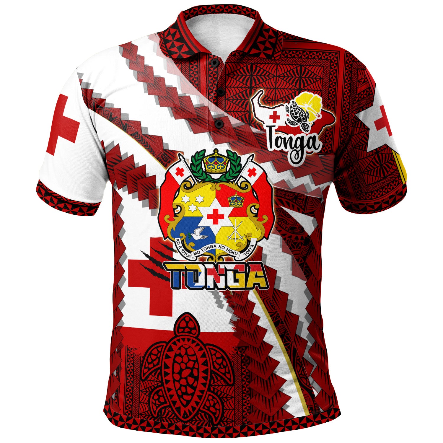Tonga Aotearoa Tribal Roots Polo Shirt - Custom Tonga Polynesian Pride With Coat Of Arms And Tonga Map Kupesi Polo Shirt