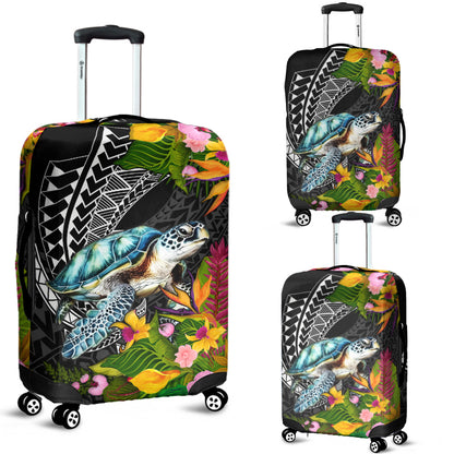Hawaii Luggage Cover Turtle Ocean Spiral Polynesian Patterns