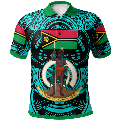 Vanuatu Polo Shirt - Custom Vanuatu Polynesian Culture Pride Turquoise Polo Shirt