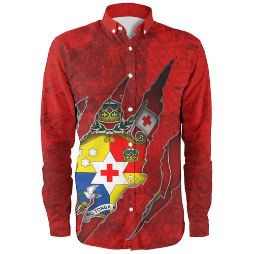 Tonga Long Sleeve Shirt Coat Of Amrs Scratches Cracks Style