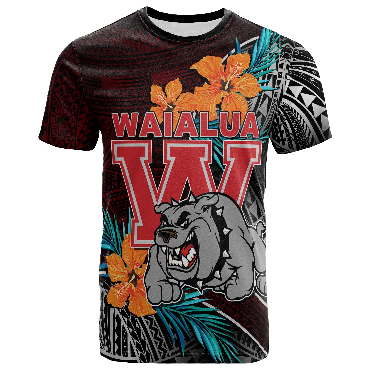 Hawaii Custom Personalised T-shirt - Waialua High and Intermediate School Polynesian Tribal Pattern