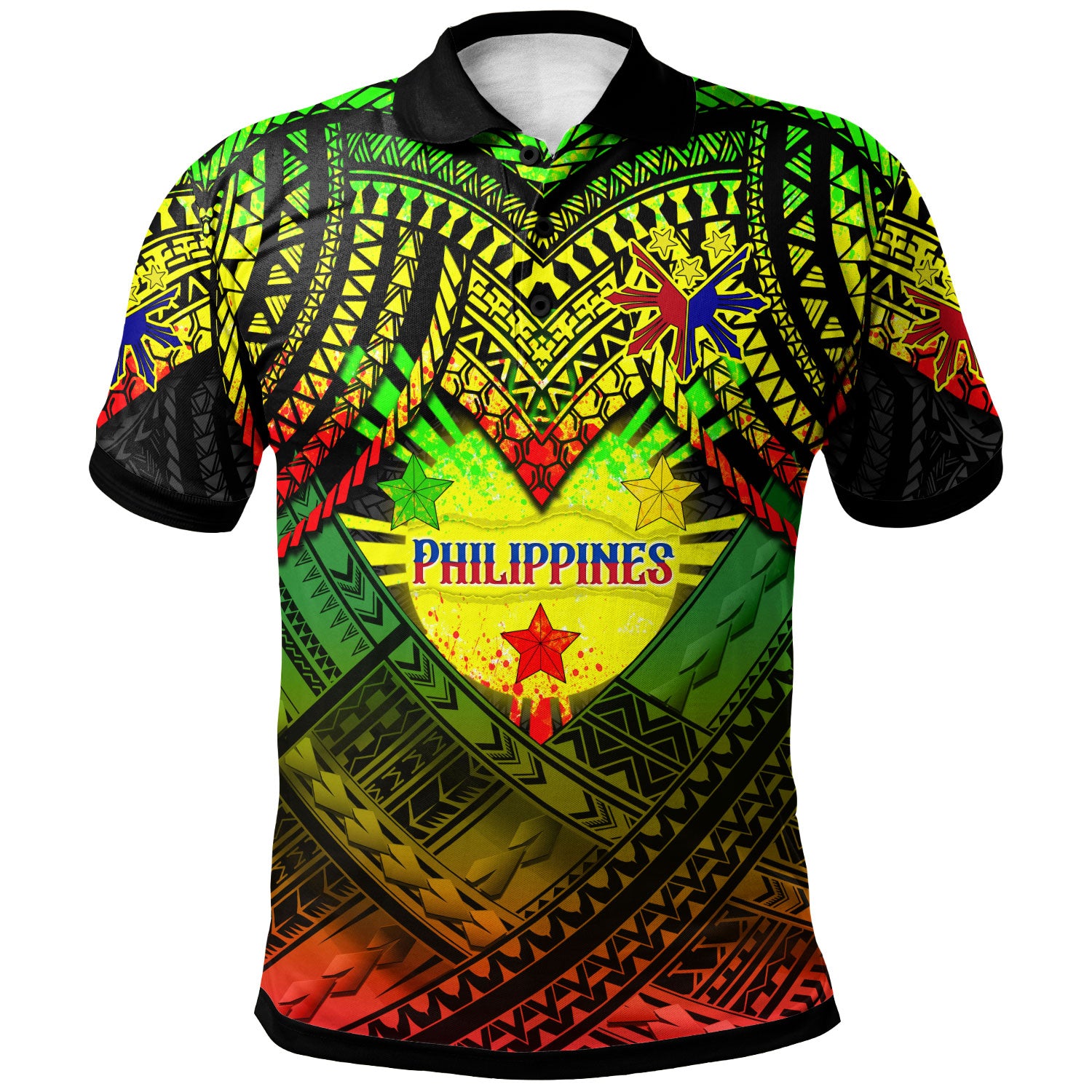 Philippines Polo Shirt - Custom Hope Begins In Your Home Reggae Style