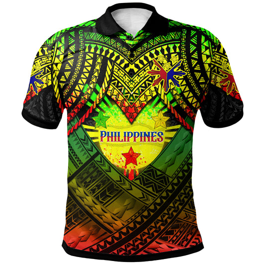 Philippines Polo Shirt - Custom Hope Begins In Your Home Reggae Style