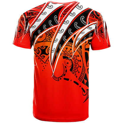 Guam T-Shirt - Tropical Leaf Red Gradient Style