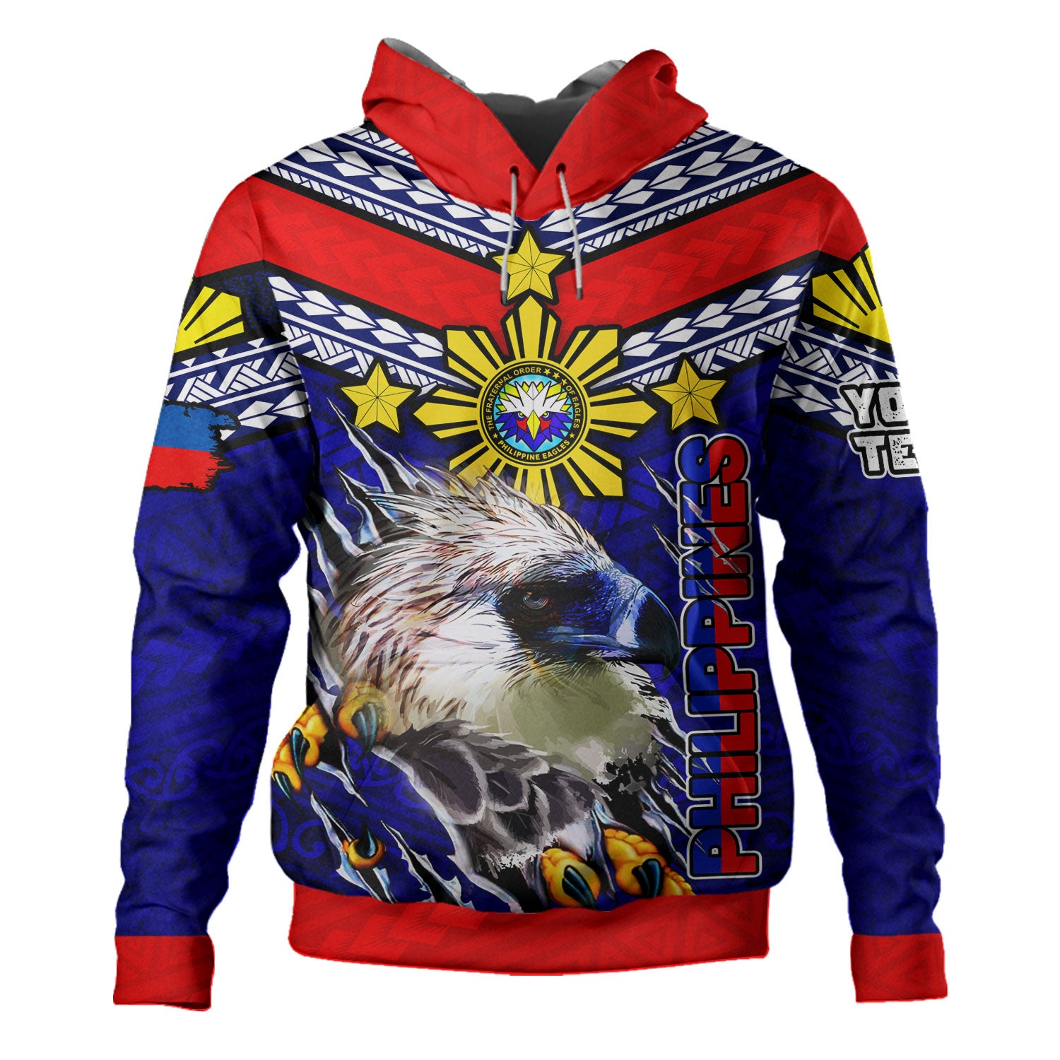 Philippines Tribal Hoodie - Custom Fraternal Order of Eagles Scratch Style