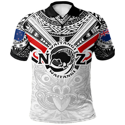 New Zealand Waitangi Day Polo Shirt - New Zealand Kiwi Fern With Maori Koru Spiral Polynesian Style