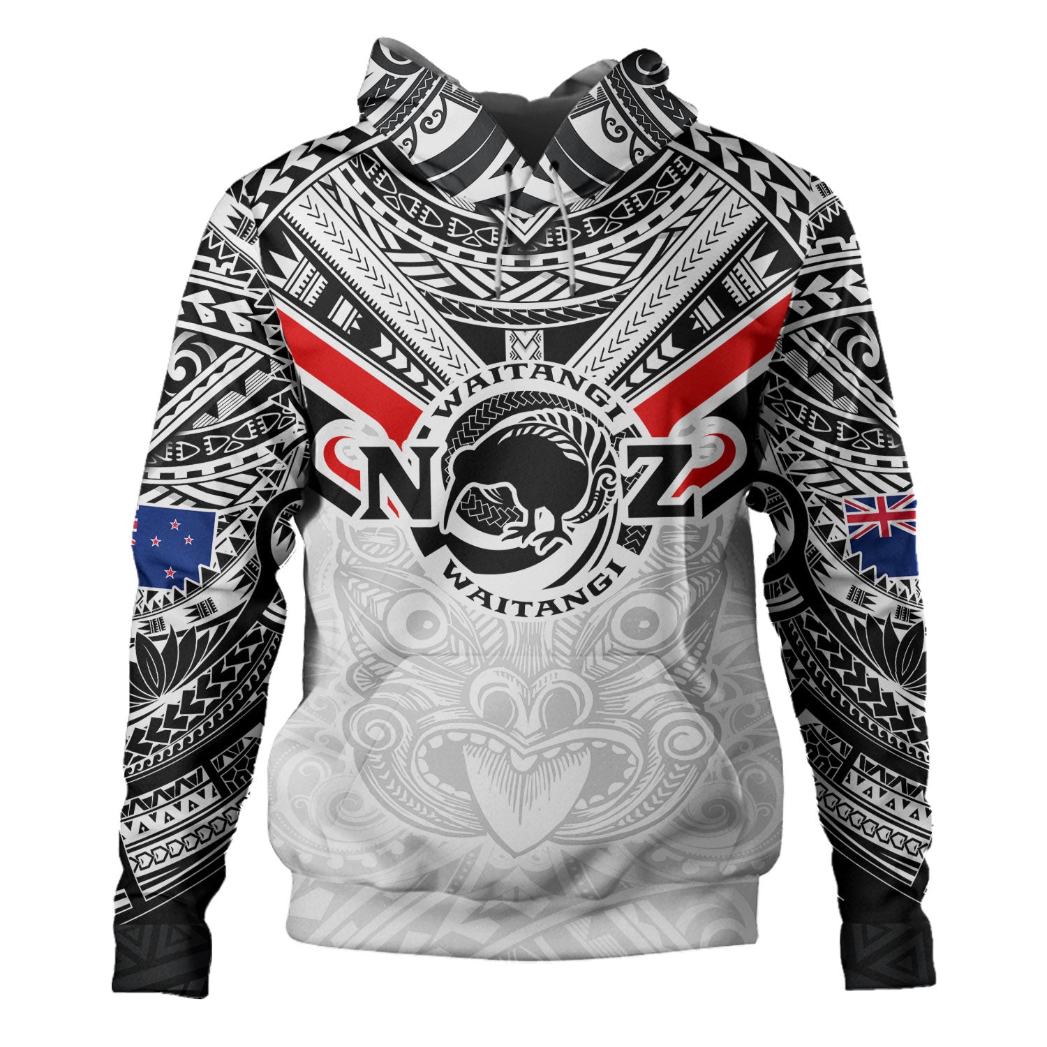New Zealand Sweatshirt - Waitangi Day Lizards Maori Patterns main image 0