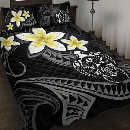 Hawaii Quilt Bed Set Hawaiian Turtle Honu Plumeria Tribal Tattoo