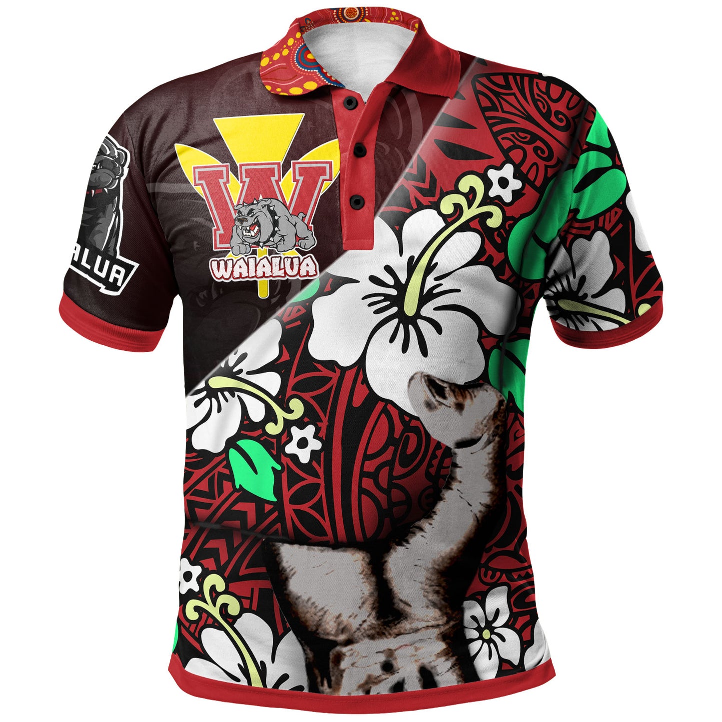 Hawaii Waialua School Polynesian Custom Patronage Polo Shirt - The Waialua High & Intermediate School Bloods In My Veins