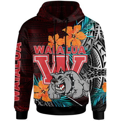 Hawaii Custom Personalised Hoodie - Waialua High and Intermediate School Polynesian Tribal Pattern
