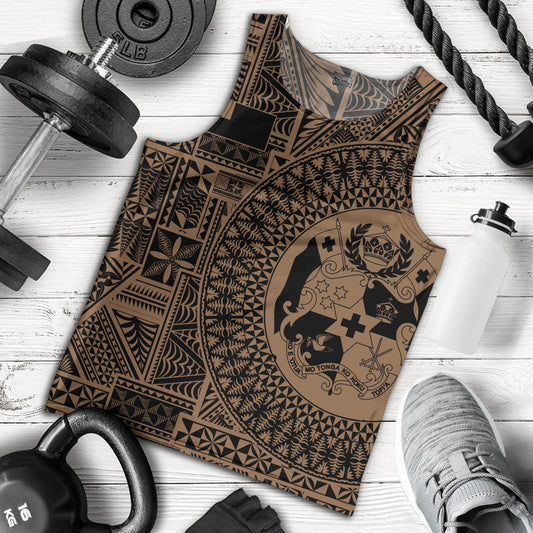 Tonga Tank Top Royal Seal Tribal Pattern
