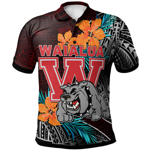 Hawaii Custom Personalised Polo Shirt - Waialua High and Intermediate School Polynesian Tribal Pattern