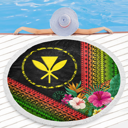 Hawaii Beach Blanket Kanaka Maoli Polynesian Pattern