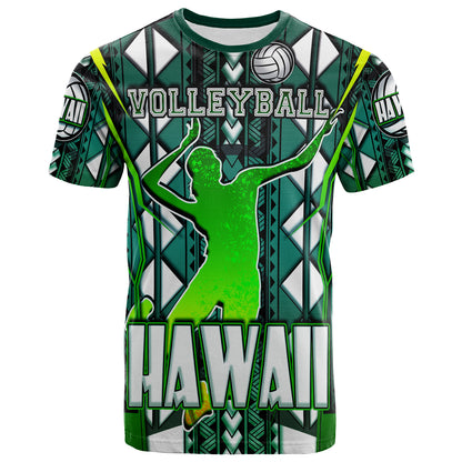 Hawaii Volleyball T-shirt - Custom Hawaii Volleyball Team With Polynesian Patterns Custom Name And Number T-shirt