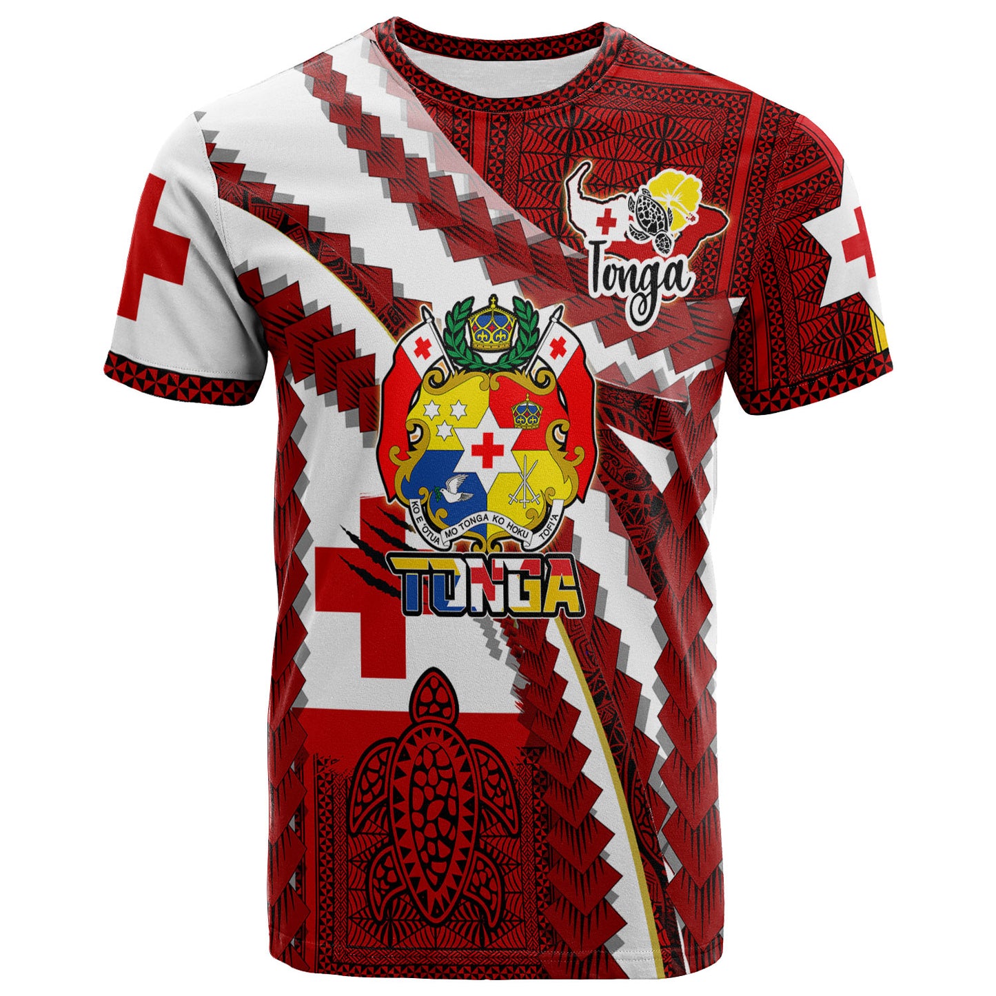 Tonga Aotearoa Tribal Roots T-Shirt - Custom Tonga Polynesian Pride With Coat Of Arms And Tonga Map Kupesi T-Shirt