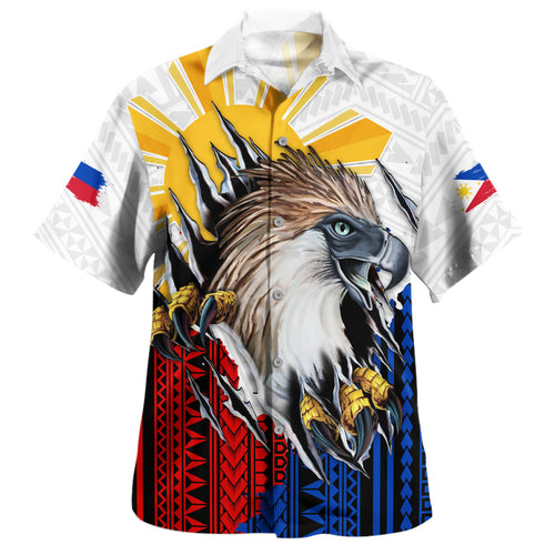 Philippines Filipinos Hawaiian Shirt Eagle Claws Scratching Grunge Style