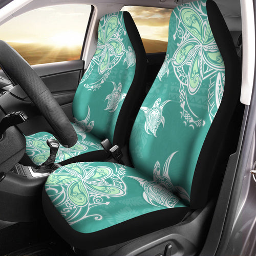 Hawaii Car Seat Covers Polynesian Pattern Plumeria Turtles