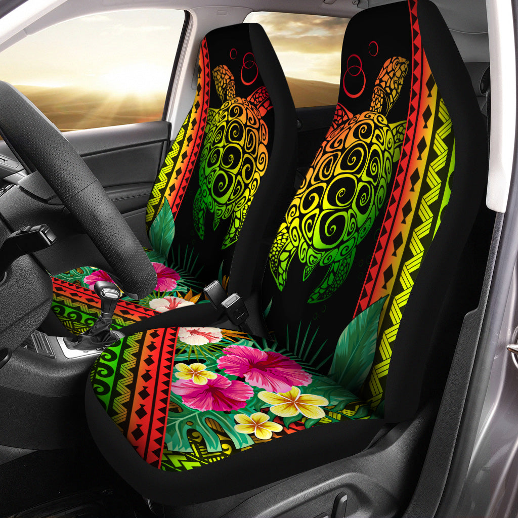 Hawaii Car Seat Covers Turtle Polynesian Pattern Reggae Color