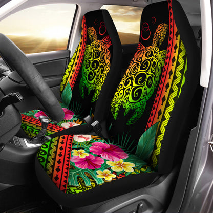 Hawaii Car Seat Covers Turtle Polynesian Pattern Reggae Color