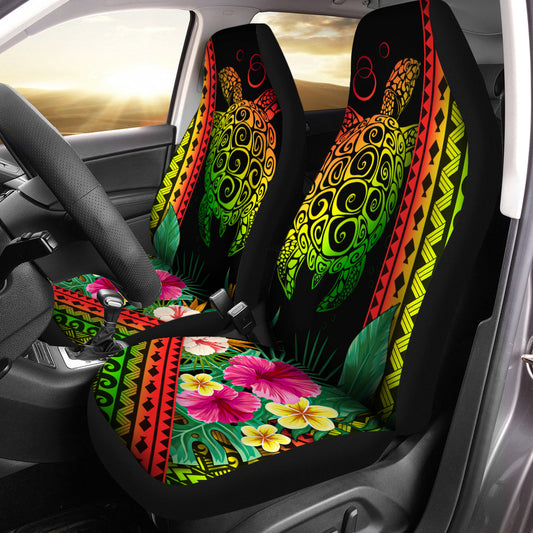Hawaii Car Seat Covers Turtle Polynesian Pattern Reggae Color