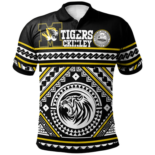 Hawaii McKinley Tigers Custom Polynesian Polo Shirt - President William McKinley High School Tigers Tribal Style