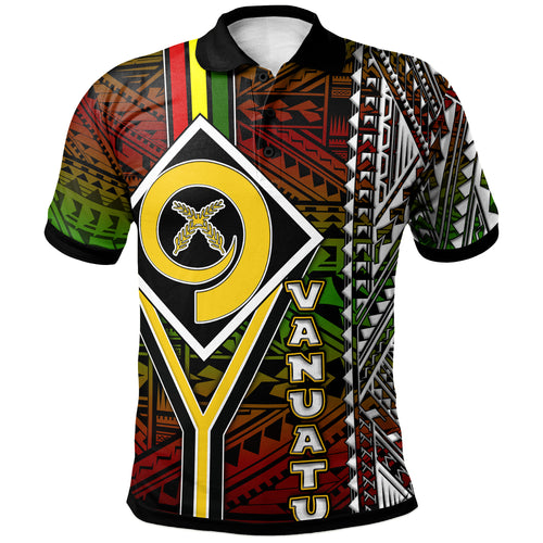 Vanuatu Polo Shirt - Custom Vanuatu Independence Anniversary Flag Style Polynesian Patterns Polo Shirt