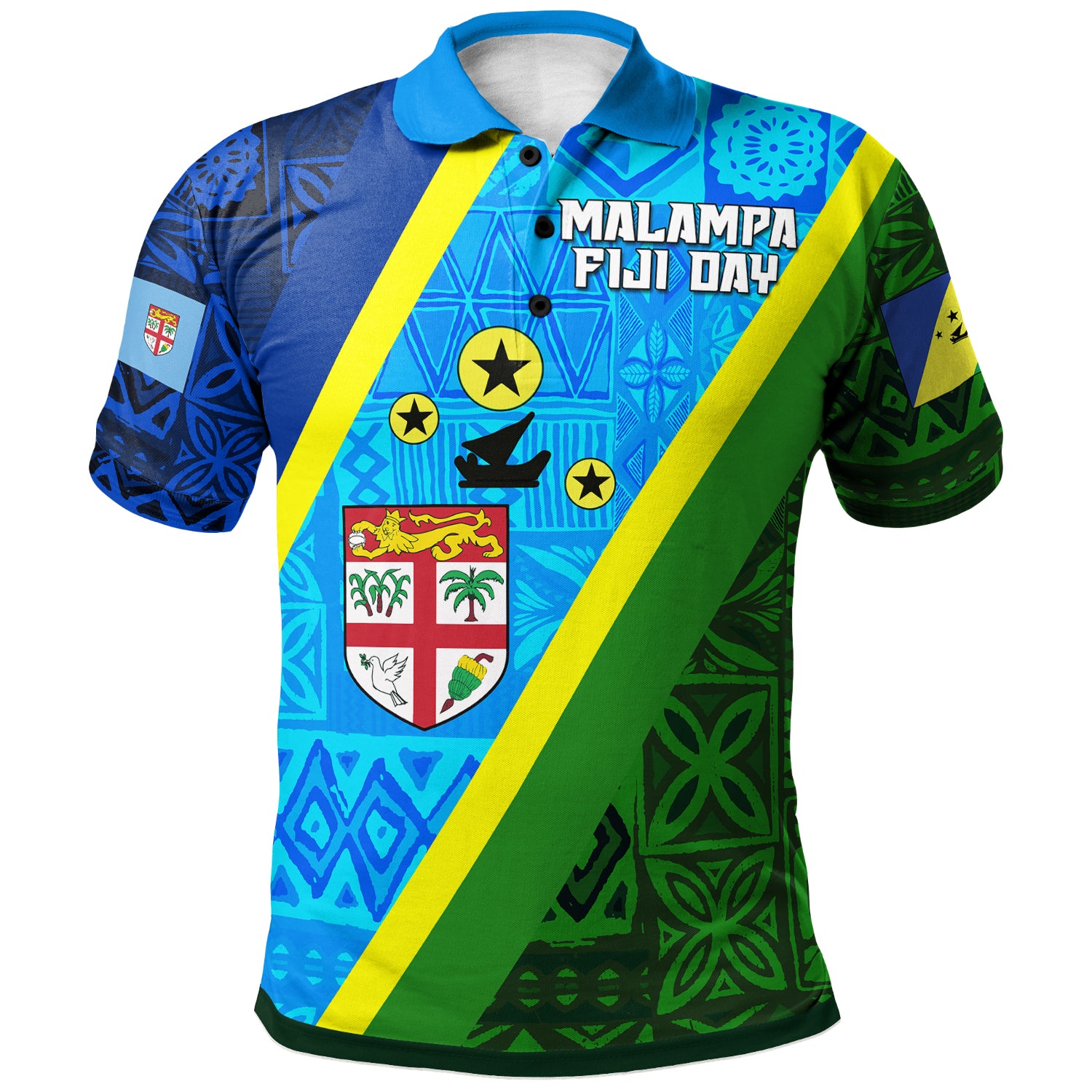Malampa Fiji Day Polynesian Polo Shirt - Custom Malampa Fiji Day with Tapa Pattern Polo Shirt